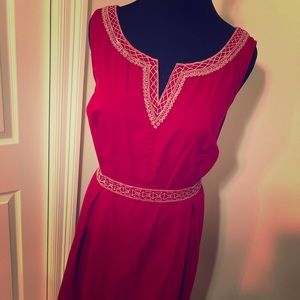 Ruby Red Eshakti Fit & Flare Dress
